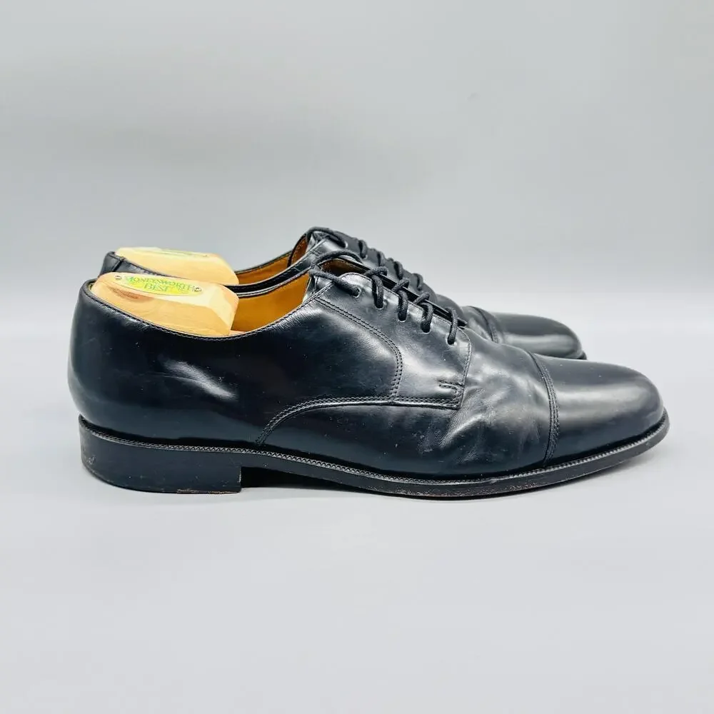 Cole Haan Shoes Mens 11 Black Leather Cap Toe Derby Oxford Lace Up Dress Classic